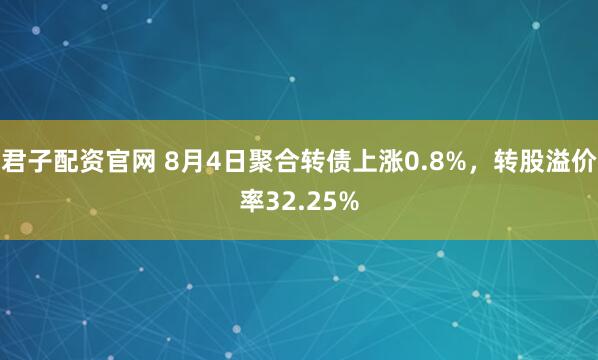 君子配资官网 8月4日聚合转债上涨0.8%，转股溢价率32.25%