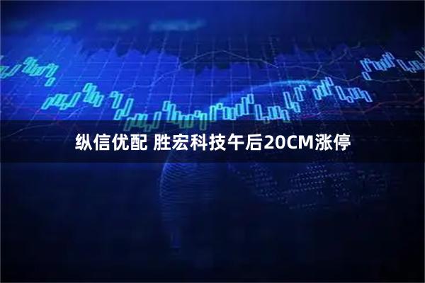 纵信优配 胜宏科技午后20CM涨停